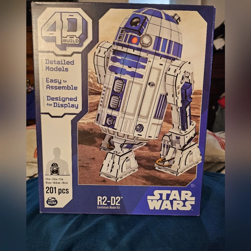 4D‎ Build R2-D2 Cardstock Model Kit - 201 Pcs Star Wars Desk Decor/ Building set